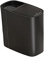 B Baosity Bathroom Trash Can Garbage Bin Rectangular Compact Small 12L with Lid for Craft Room Kitchen Home Laundry Office, Black