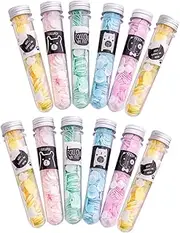 TOGEVAL 12Pcs Mini Portable Soap Sheets Disposable Soap Flakes for Travel Outdoor Activities Camping Convenient Hand Washing Paper with Random Patterns