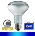 12 x 100W Incandescent R80 Reflector Light Globes Bulbs Screw E27 Dimmable ES