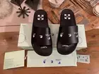 NIB Off-White c/o VIRGIL ABLOH Women's Black Swimming Man Logo Slide Sandal 38/8
