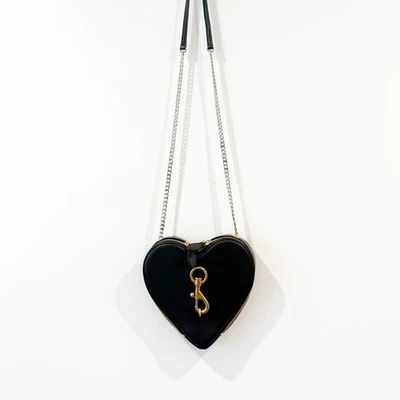 Rebecca Minkoff Heart Shaped Black Leather Shoulder Bag NWT Crossbody