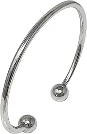 [Treasure Bay] TreasureBay Elegant and Classic Torque Silver Bangle for women and girls, Silver