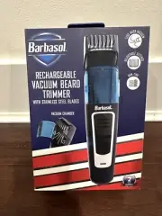 Barbasol Cordless Vacuum Beard Trimmer “New” Sealed Stainless Steel Blades