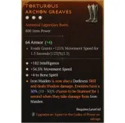 Diablo 4 S8 Torturous Archon Greaves 3GA Bone Spirit Legendary Boots Item Gear