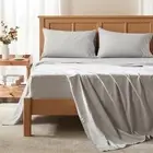 Grey CoolMax Bed Linen Set Moisture Wicking Cooling Sheets Full Size 4 Piece