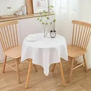 sancua Small Square Tablecloth 36 x 36 Inch White, Stain and Wrinkle Resistant Washable Polyester Table Cloth for Dining Buffet Party Decorative Fabric Table Cover for Nightstand End Bedside Tables