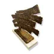 $585 John-Richard Collection Gold Crinkle Swoosh Decorative Accent Sculpture