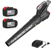 Cordless Leaf Blower, 144 KM/H 400CFM Air Speed Battery Leaf Blower, 21V Powerful Electric Leaf Blower for Blowing Leaves, Electric Garden Leaf Blower with 5.0Ah Rechargeable Battery