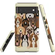 For Google Pixel 6 Case, Shielding Back Cover,Seamless Dogs