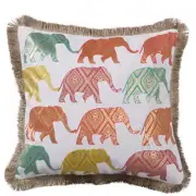 Levtex Casita Multi Elephants Pillow Feather Filled 18x18” New In Bag