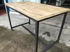 NEW INDUSTRIAL RUSTIC HIGH PUB BAR TABLE with WHEELS - 200cm