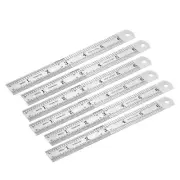 Stainless Steel Ruler 6-inch (15cm) Straight Ruler Inches and Metric Scale 6pcs