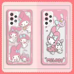 SAMSUNG 卡通動漫粉色 MY MELODY COVER 透明天使眼手機殼適用於三星 GALAXY S10 S20