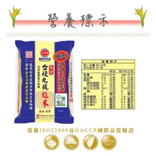 【三好米】履歷台梗九號糙米(2.2Kg)