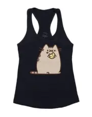 Pusheen The Cat PUSHEEN EATING COOKIE Girls Women's Tank Top NWT 100% Authentic