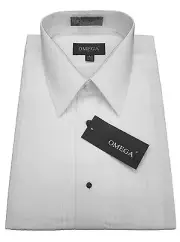 Mens LayDown Collar Tuxedo Shirt with 1/4 pleat