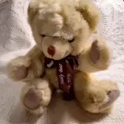 Jointed Teddy Bear Brown Ribbon Collectable Vintage Kandy Toys New Old Stock