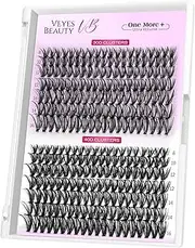 VEYESBEAUTY Lash Clusters 280Pcs 30D 40D Volume Individual Lashes Thin & Invisible Band Wispy Lashes One More+ DIY Eyelash Extensions 8-16mm Mix Tray for Self Application