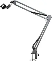 Microphone Arm Stand, Adjustable Desktop Suspension Boom Scissor Mic Stand,Table Mounting Clamp, for Live Broadcasting,Professional Streaming,Voice-Over Sound Studio,Recording