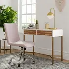 Adore Decor Jupiter Modern 2-Drawer Wood Desk Console Table in White