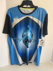 LOCO SKAILZ Fishing Shirt Short Sleeve M Barracuda NWT $32