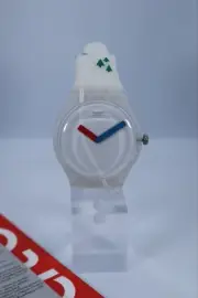 Swiss Swatch T'Schuss White Dial St. Bernard Puppy Trip Unisex Watch SUOW137