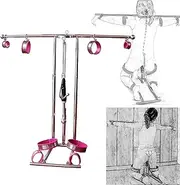HCUDFN SM Bondage Board Set - pillory, hand and foot cuffs, spreader bar, collar, anal dildo, sex toys for men and women