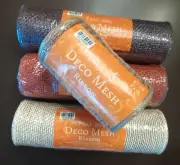 4 MESH RIBBON ROLLS• Brown, Rust, Natural, 2 Tone • 10" x18', 5.5"x30' • Crafts