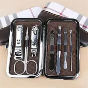 Nail Clippers Nail kit Manicure Set, 19/10/7Pcs Stainless Steel Professional Scissor Travel Suit with Box Toe Trimmer Manicure Cutter Kit Nail Tools(7pcs White Black 2)