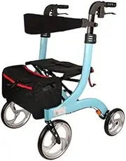 Mobility Aids Seniors Walker Lightweight Walking Frame Aid Mobility Foldable with Seat and Bag 4 Wheels for Elderly Interesting