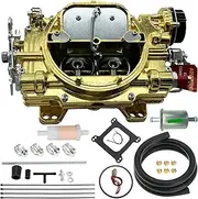Trucktok 1410 4 Barrel Performer Series Marine Replacement for 750 CFM Square Bore Air Valve Secondary Electric Choke New Carburetor (Golden)