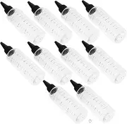 NULYLU 10Pcs Scale Squeeze Bottles Plastic Dispensing Containers with Precision Measurement Leak Design for Travel for Condiments Oils and Liquids