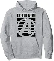 [Marvel] Avengers Find Your Power Striped Logo Pullover Hoodie