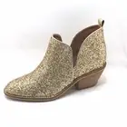 Boutique by Corkys "Glow Up" Gold Glitter Detailed Ankle Boots Booties Size 8