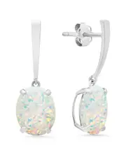 MaxColor 14K 1.50 ct. tw. Lab-Grown Opal Drop Earrings NoSize NoColor
