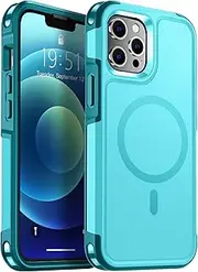 SUPFINE Magnetic for iPhone 12 Pro Max Case, [Compatible with MagSafe][10 FT Military Grade Drop Protection] [Dual Layer Structure Protection] Heavy Duty Full-Body Shockproof Phone Case, Light Blue