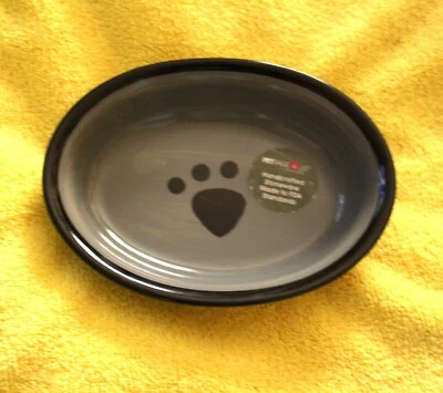Petrageous Designs 6.25 Style #44247 Oval Dog Bowl Gray Tan & Dark Blue Set of 2