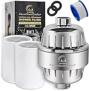 AquaHomeGroup 20 Stage Shower Filter with Vitamin C E for Hard Water - High Output Filter to Remove Chlorine and Fluoride - 2 Cartridges Included -Consistent Flow Showerhead Filter