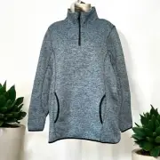 Powder River Outfitters Pullover Quarter Zip Women XLarge Blue Outdoors Western