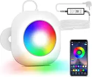 LyLmLe 20 W LED Pool Lights, 12 V Smart Colour Changing Underwater Lights with App Control, Dimmable, Timer Schedule, IP68 Magnetic Pool Lighting with 8 m Cable for Above Ground Pools Built-in Pools