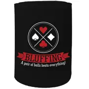 Alcohol Stubby Holder - Bluffing Balls Red Poker - Funny Novelty Birthday Gift Joke Beer Can Bottle