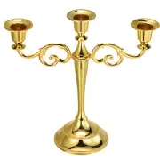 1Set Candelabra Candle Holders,Table 3 Arm for Farmhouse, Decor Party, Golden