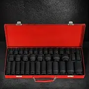 Giantz 35pcs 1/2" Drive Deep Impact Socket Set CR-V Steel Metric Sockets 8-32MM
