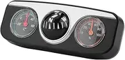 3 in 1 Car Truck Dash Mount Navigation Direction Thermometer Hygrometer Multi-functional Compact Easy-install Black