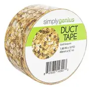 Art & Craft Duct Tape Heavy Duty DIY Tape for Kids, 1.8in x 10yds, Gold Sequins