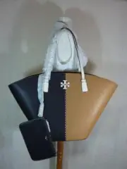 NEW Tory Burch Tiramisu/Black Color Block Large McGraw Tote $528