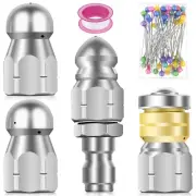 6x Pressure Washer Drain/Sewer Cleaning Jetter Nozzle For 1/4'' Pipe Connectingの