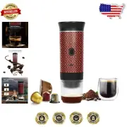Wireless Espresso Maker Compatible with Grounds & Capsules - Travel Essential