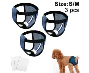 3-Pack Female Dog Physiological Sanitary Pants, Washable Reusable Menstrual Care Pet Pants, Anti-Harassment Pants for Small, Medium and Large Dogs-S—M