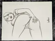 Everette Hartsoe BAD GIRL SKETCH-ORIGINAL PUBLISHED-BG-12A